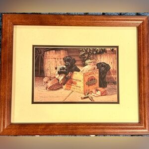 Jim Lamb’s “Box Boys- Black Labs” framed, matted, signed print.